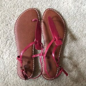 Bass GIA Red Thong Sandals with ankle Straps-Size 9M